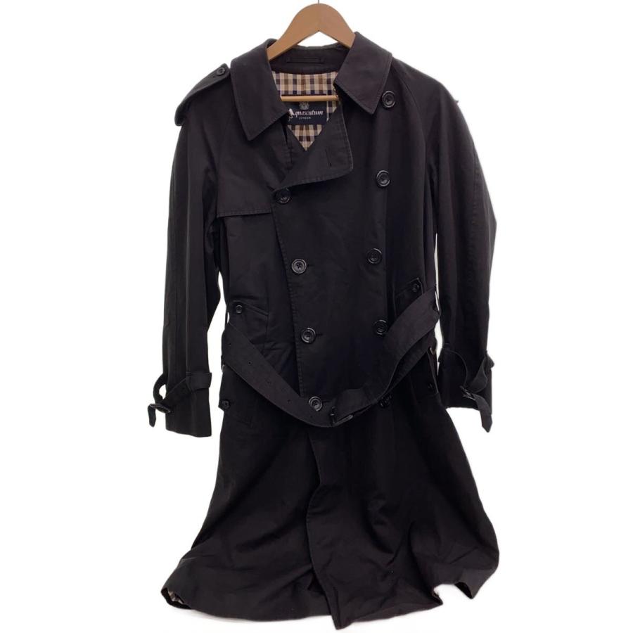 Aquascutum◇Aquascutum/トレンチコート/34/コットン/BLK/6253006-99