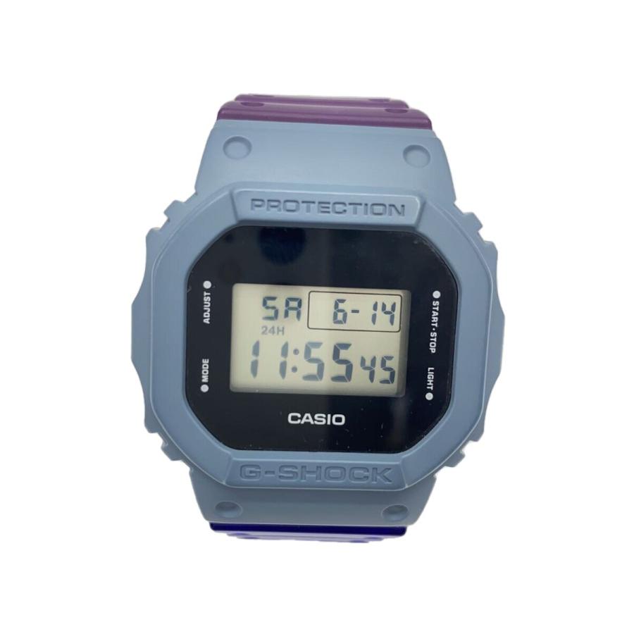CASIO◇CASIO/G-SHOCK/クォーツ腕時計/デジタル/ラバー/BLU/BLU/DWE