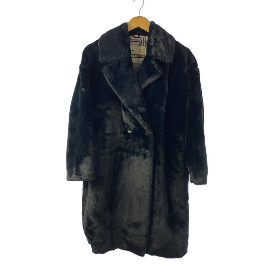 HERNO◇ヘルノエコファーコート/38/ポリエステル/ブラック/無地