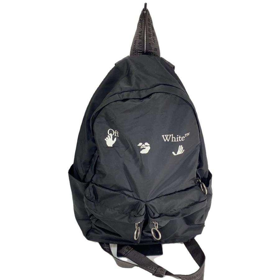 OFF-WHITE◇オフホワイト/OW LOGO BACKPACK/リュック/ポリエステル/BLK 