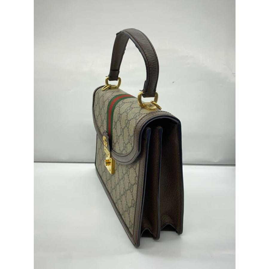 GUCCI◇ウェブ ストライプ付き スモール トップハンドルバッグ_オフィ 