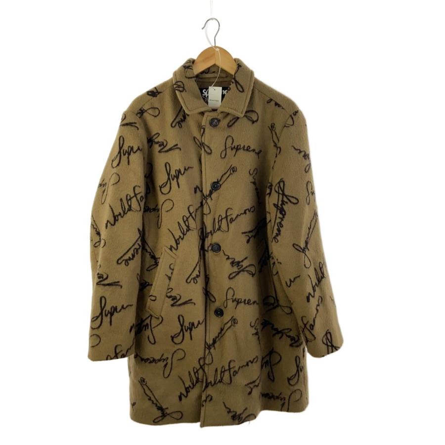 Supreme◇20AW/SCRIPT LOGOS WOOL OVERCOAT/コート/M/ウール/BRW/総柄