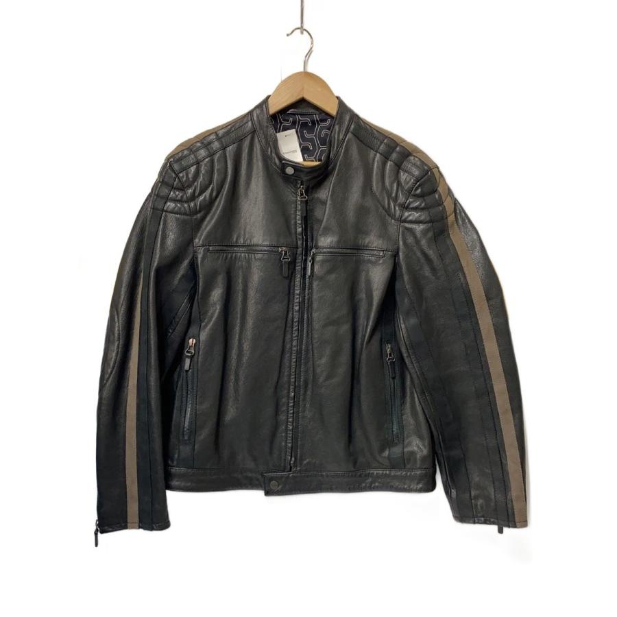 ダンヒル　シングルライダース　Mサイズ相当　一般的な中古品レベル　高級レザー dunhill◇ダンヒル/シングルライダースジャケット/M/山羊革/BLK/無地