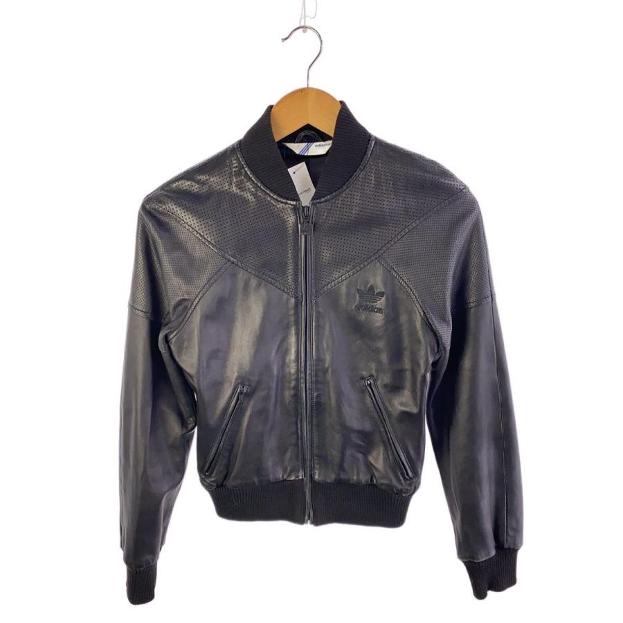 超美品 羊革 OPENING CEREMONY adidas ブルゾン adidas◇レザージャケット・ブルゾン/S/羊革/BLK/無地/A1N001
