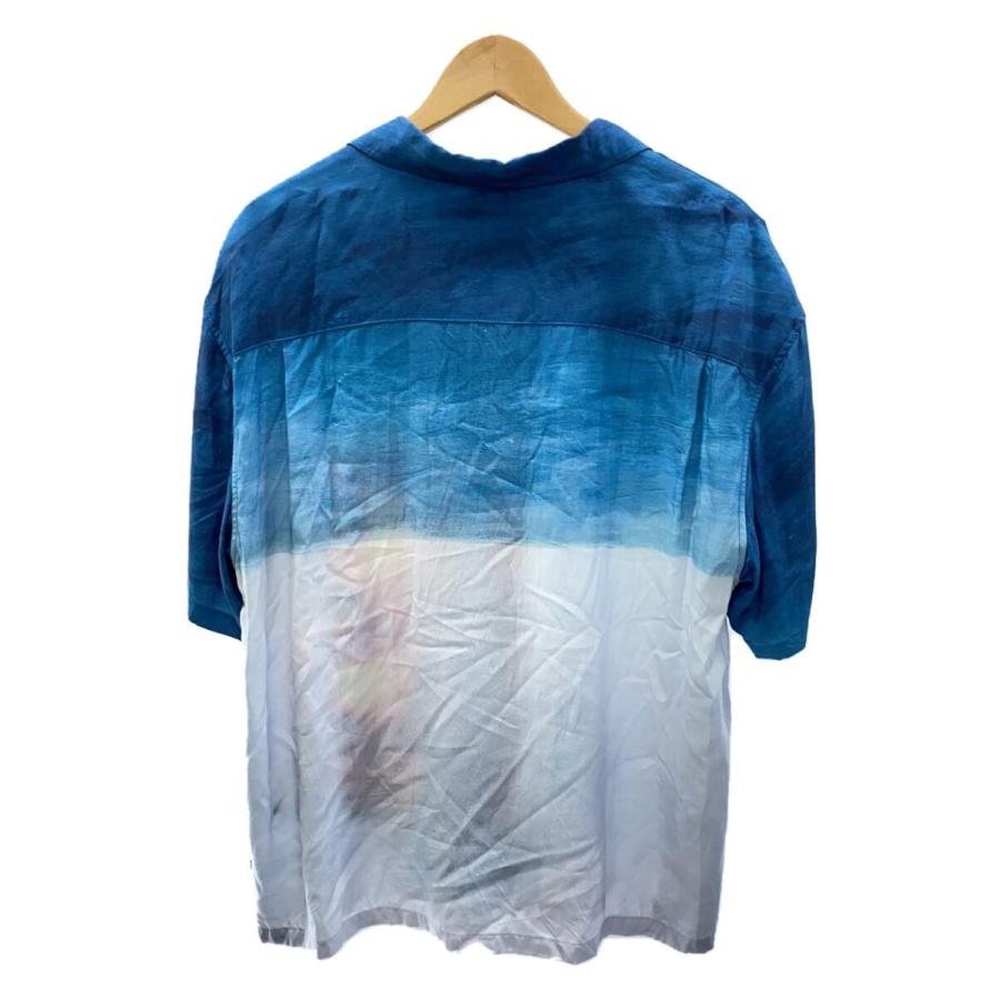 STUSSY◇DICE PAINTING SHIRT/半袖シャツ/L/レーヨン/BLU : セカンド 