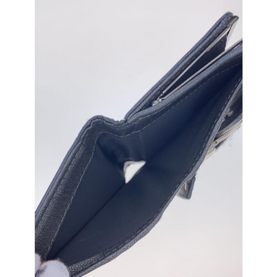 Christian Dior◇トロッター/がま口財布/使用感有/キャンバス/BLK/総柄