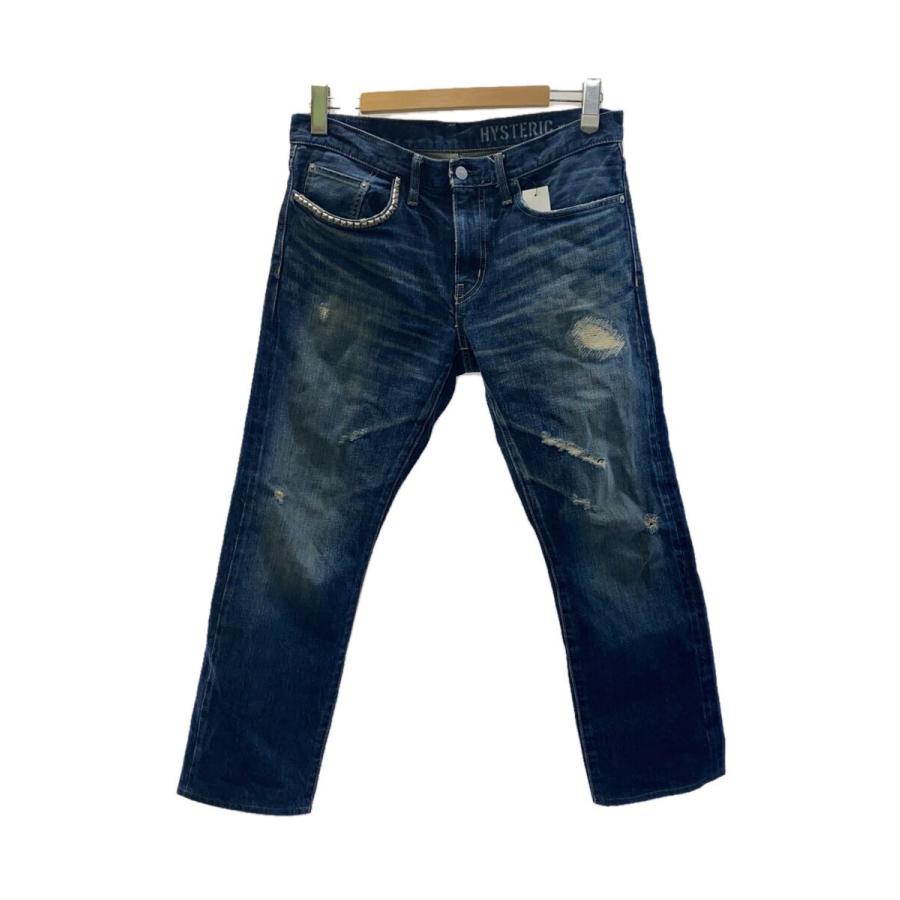 HYSTERIC GLAMOUR◇RW CLASH加工デニムスリムストレートパンツ/32