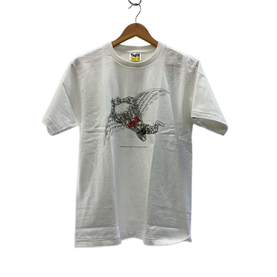 A BATHING APE◇×キン肉マン/ペンタゴン/Tシャツ/M/コットン/WHT