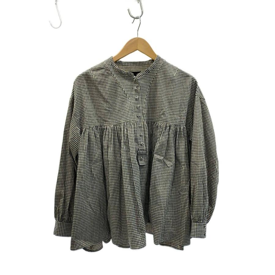 オオカミとフクロウ◇長袖ブラウス/--/コットン/BLK/チェック/TY-2535