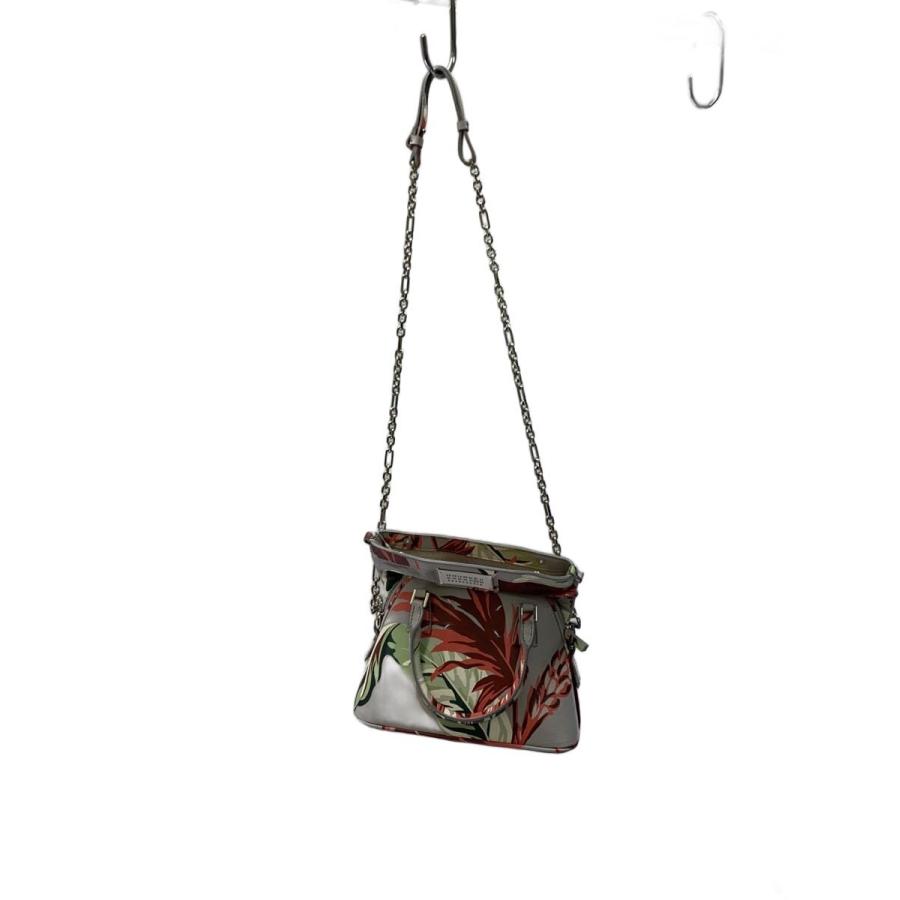 Maison Margiela◇5ACマイクロショルダーバッグ/レザー/GRY/花柄