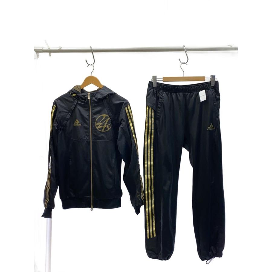 adidas◇ジャージ/黒金/セットアップ/S/ポリエステル/BLK/プリント 