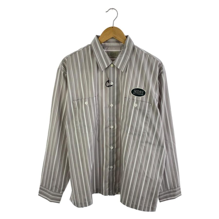 SEDAN ALL-PURPOSE◇OVAL LOGO WORK SHIRT/長袖シャツ/L/コットン/GRY 