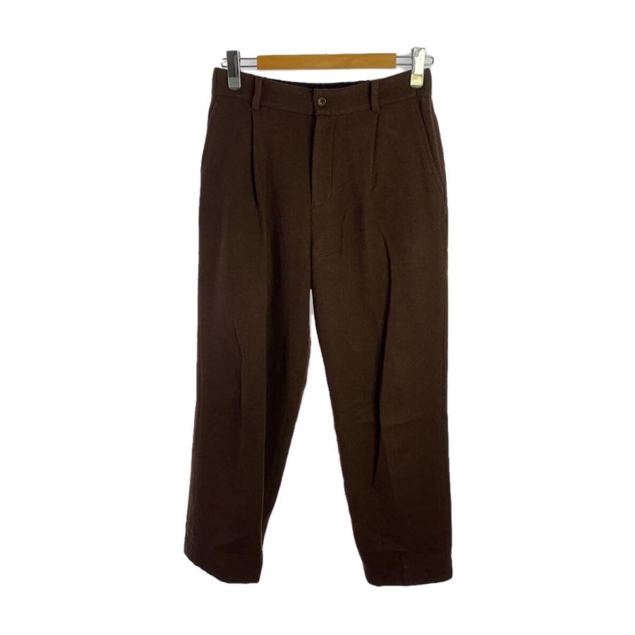 muji labo カシミヤ混タックパンツ 無印良品◇MUJI Labo/カシミヤ混タックパンツ/M/ウール/BRW/無地