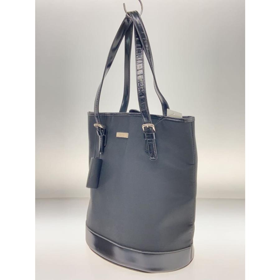 BURBERRY BLUE LABEL◇ノバチェック/トートバッグ/ナイロン/ブラック