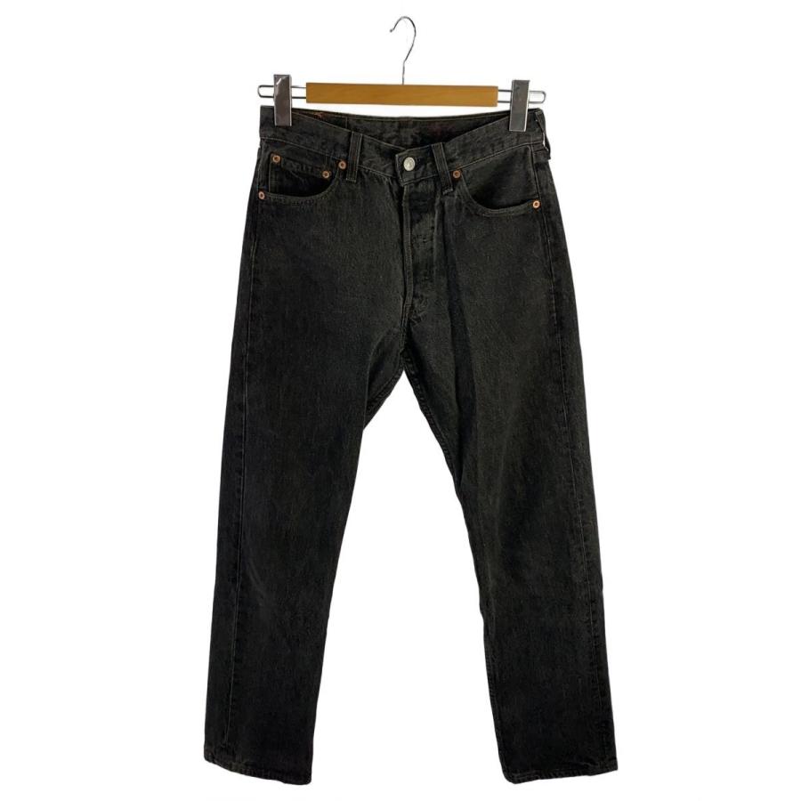 Levi's◇90s/96年製/先染/501/ストレートパンツ/29/BLK/無地/USA製/501