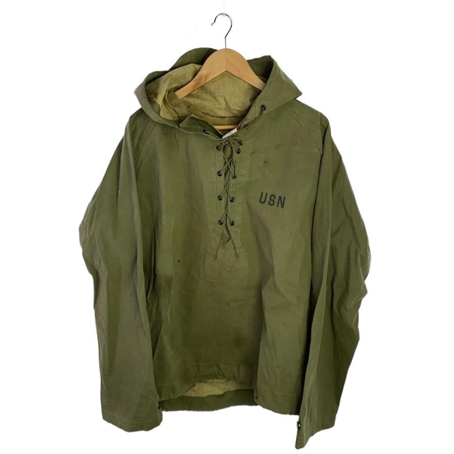 US.NAVY◇N-2/レインデッキパーカー/L/コットン/KHK/NXsx-89238
