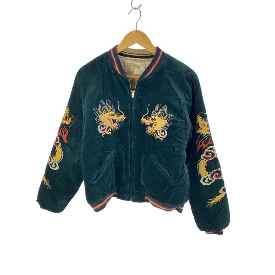 TAILOR 東洋◇別珍×サテン/DRAGON×OKINAWA MAP/スカジャン/L/コットン