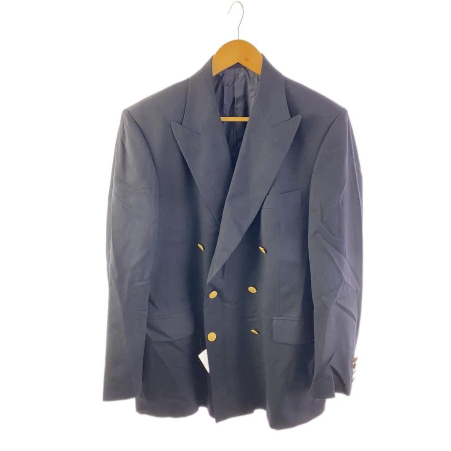 Aquascutum◇紺ブレ/金ボタン/ダブルブレスト/イングランド製