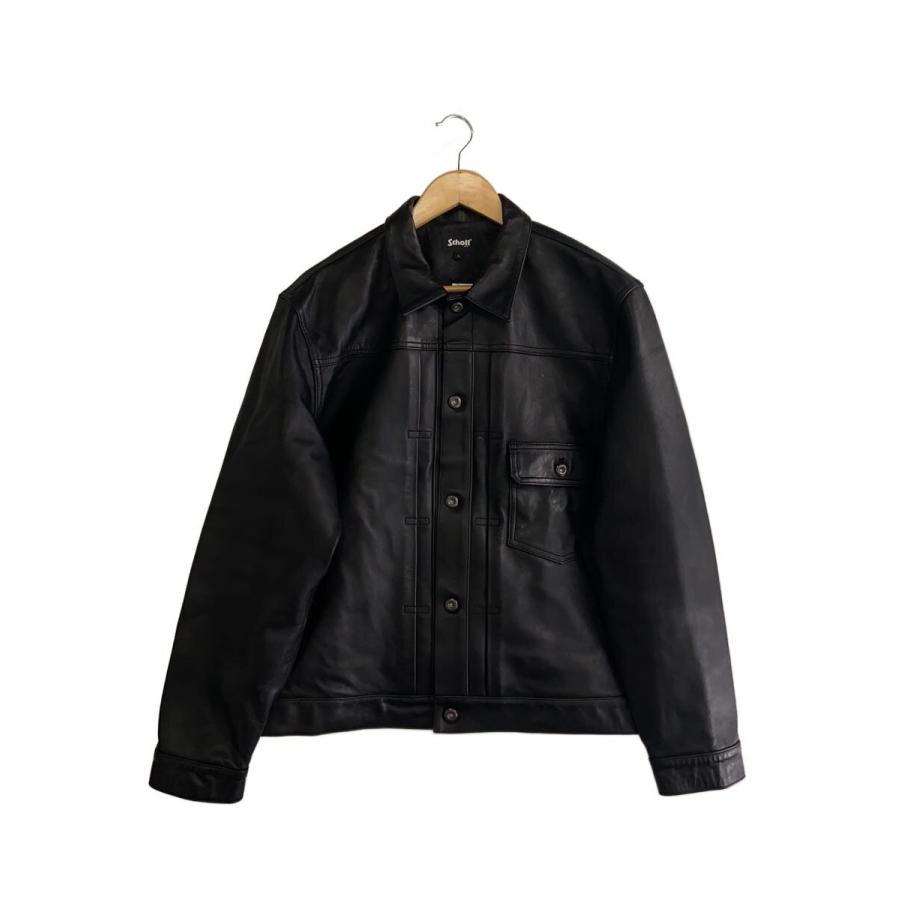 Schott◇SHEEP LEATHER 1st TRACKER JACKET/L/羊革/BLK/782-3950128