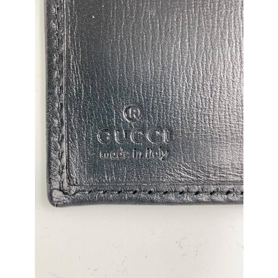 GUCCI◇カードケース/レザー/BLK/無地/メンズ/154456・203437/シェリー 