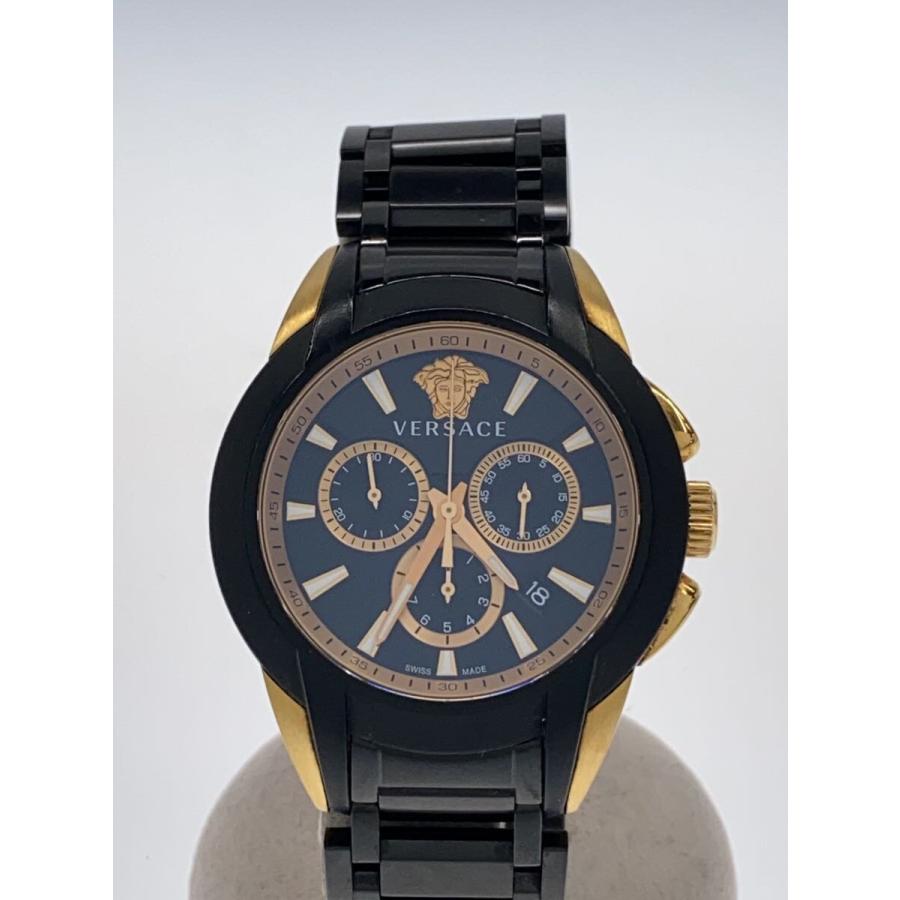 VERSACE◇クォーツ腕時計/アナログ/BLK/BLK/VEM8 : セカンドストリート