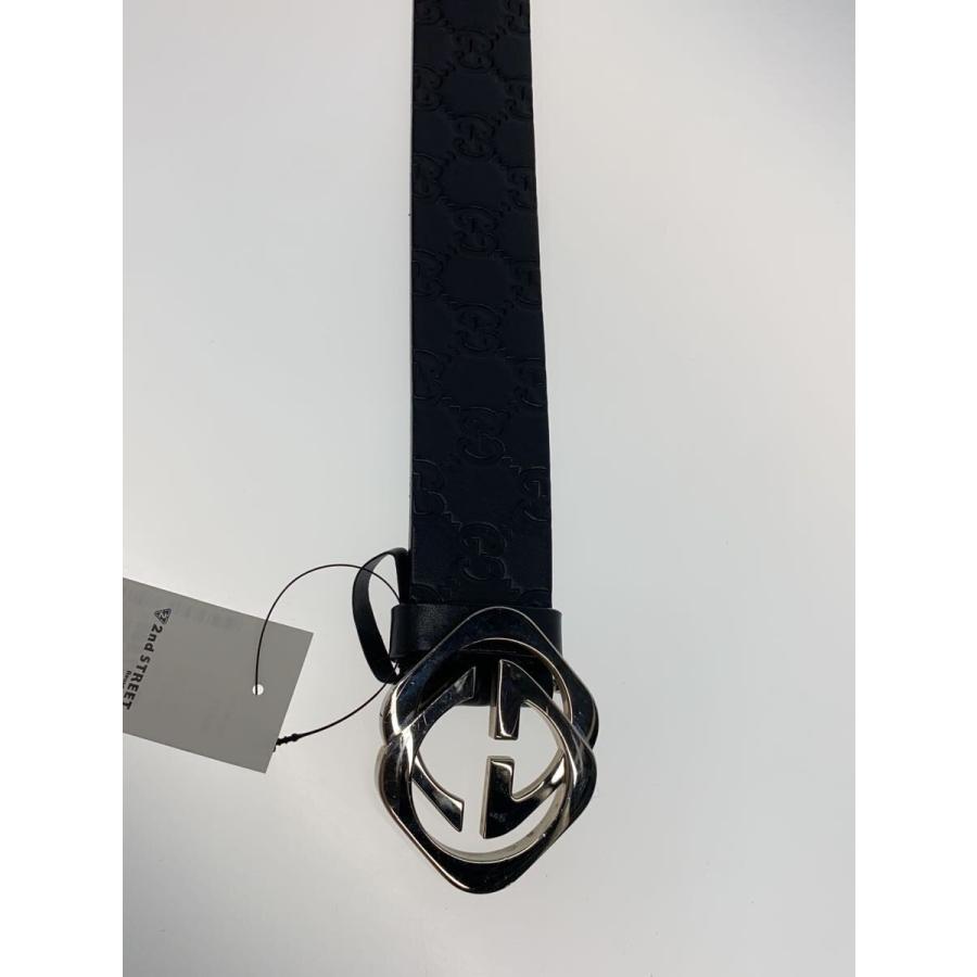 GUCCI◇ベルト/レザー/BLK/総柄/レディース/182320・497717