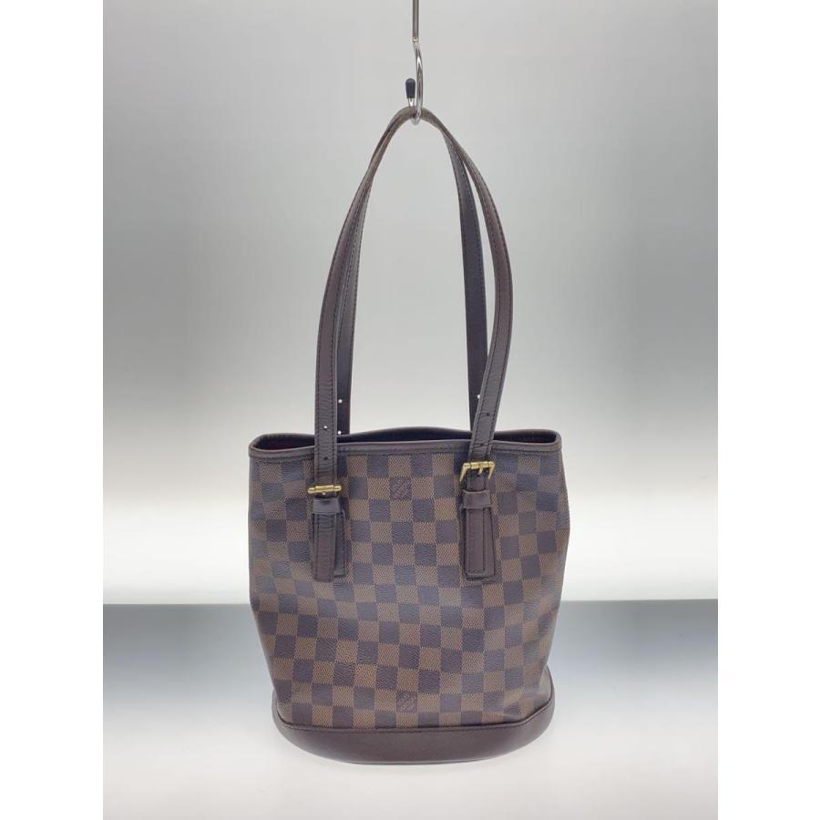 LOUIS VUITTON◇マレ_ダミエ・エベヌ_BRW/PVC/BRW/持ち手ひび割れ有 楽天