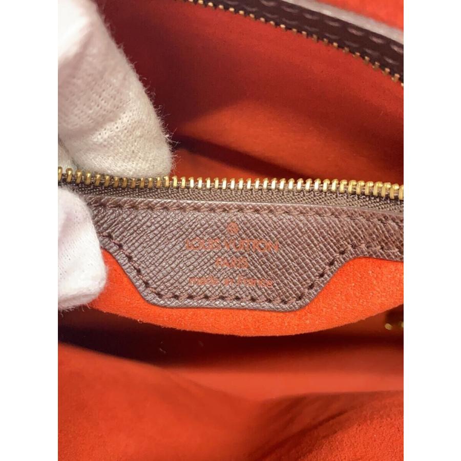 LOUIS VUITTON◇マレ_ダミエ・エベヌ_BRW/PVC/BRW/持ち手ひび割れ有 