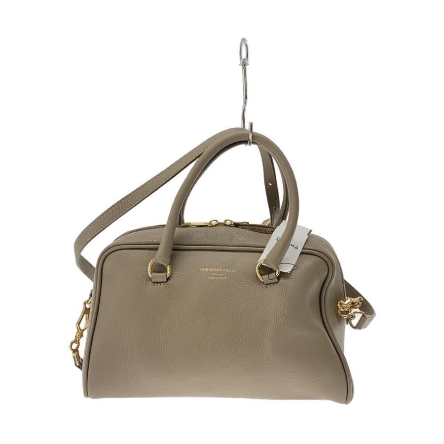 CHRISTIAN VILLA◇2WAY/ミニボストンバッグ/ボストンバッグ/レザー/BEG