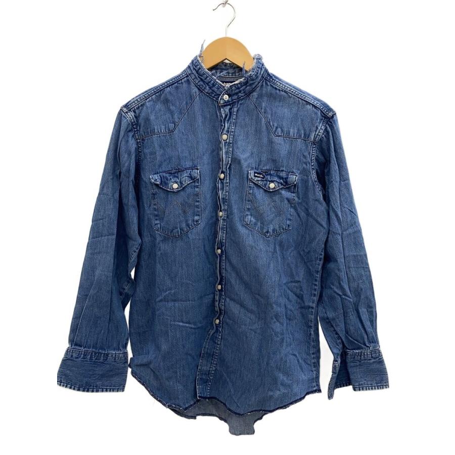 WRANGLER◇80s/デニムウエスタンシャツ/長袖シャツ/16.5/コットン/IDG