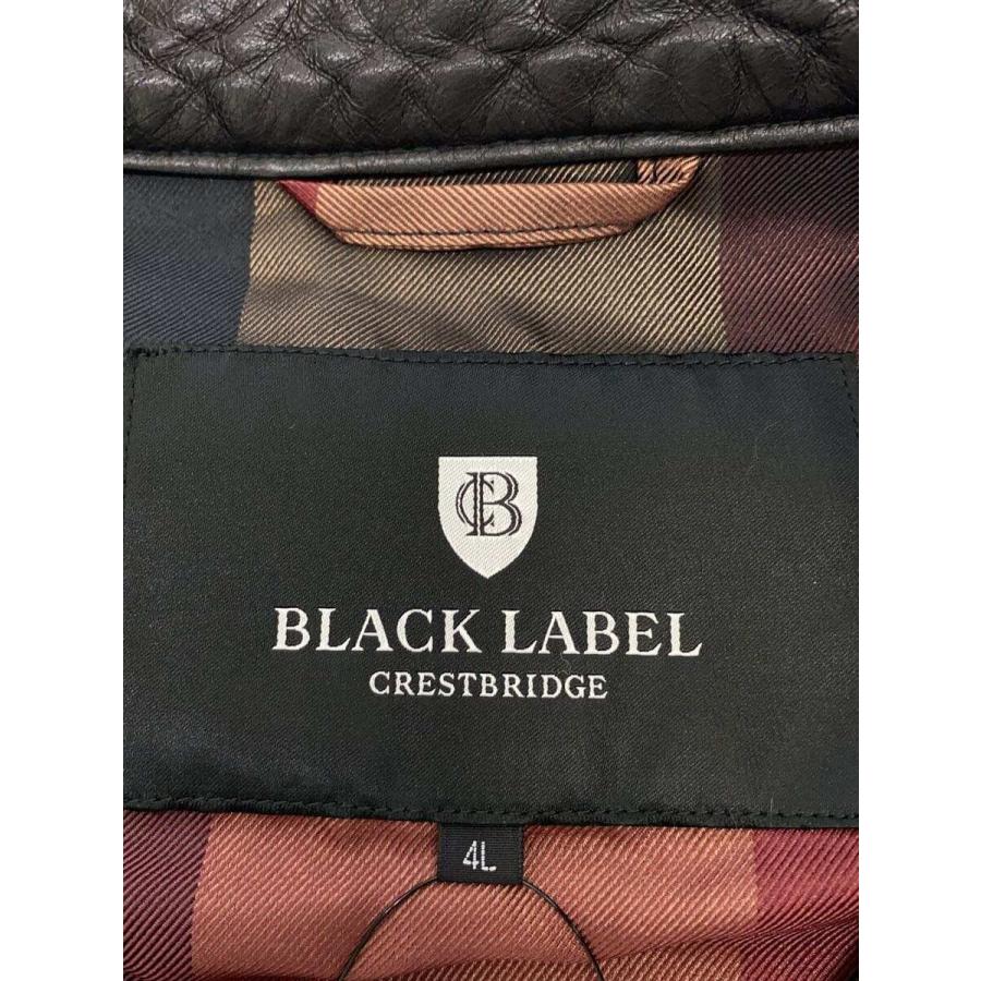 BLACK LABEL CRESTBRIDGE 羊革 ファージャケット BLACK LABEL CRESTBRIDGE◇シングルライダースジャケット/--/羊革/BLK