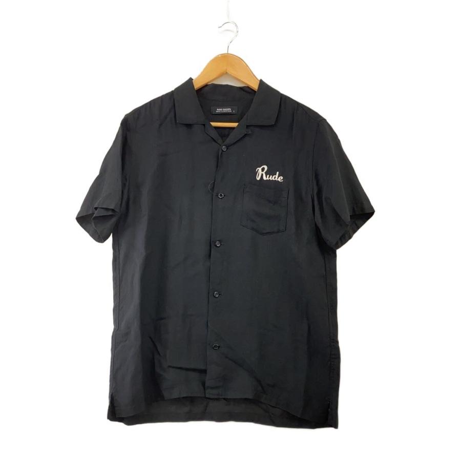 RUDE GALLERY◇半袖シャツ/4/レーヨン/BLK/無地// : セカンド