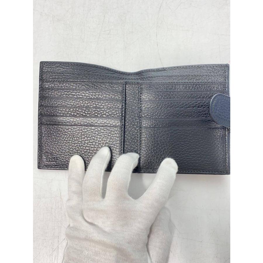 GUCCI◇2つ折り財布_インターロッキングG/PVC/BLK/無地/レディース
