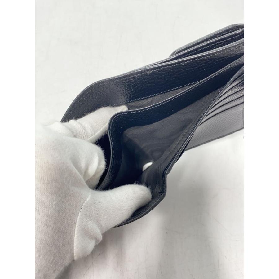 GUCCI◇2つ折り財布_インターロッキングG/PVC/BLK/無地/レディース