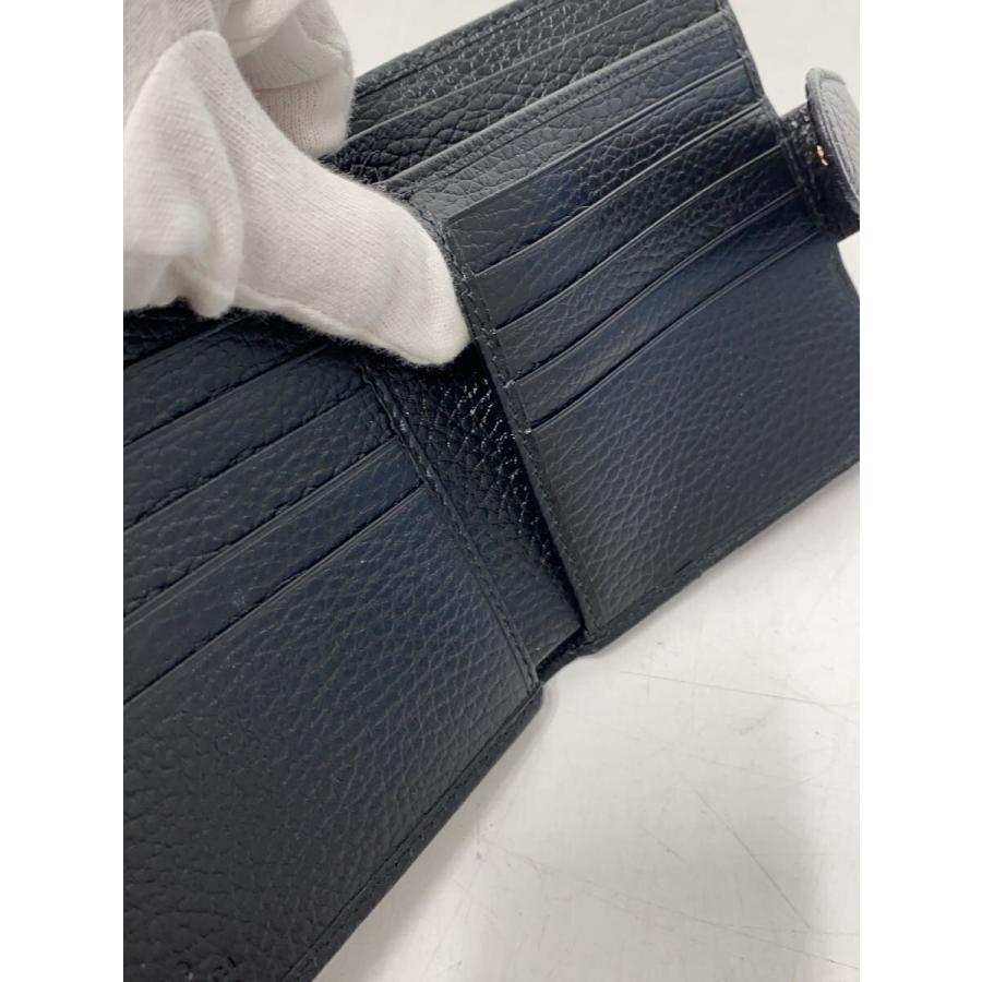 GUCCI◇2つ折り財布_インターロッキングG/PVC/BLK/無地/レディース