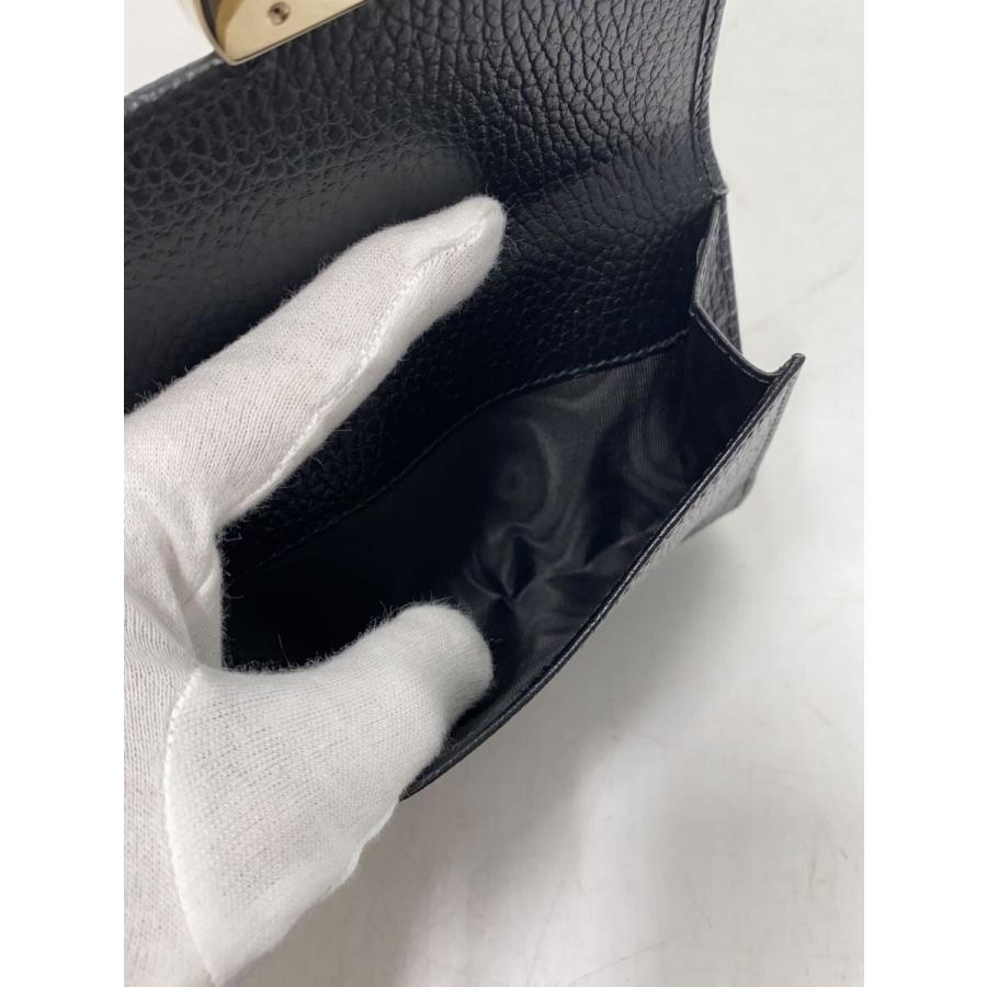 GUCCI◇2つ折り財布_インターロッキングG/PVC/BLK/無地/レディース