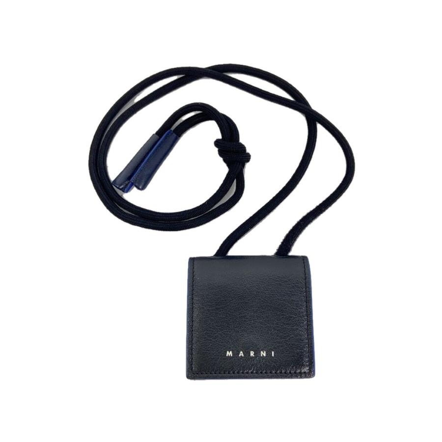MARNI◇小物/レザー/BLK/メンズ/AirPodsケース/ショルダーストラップ