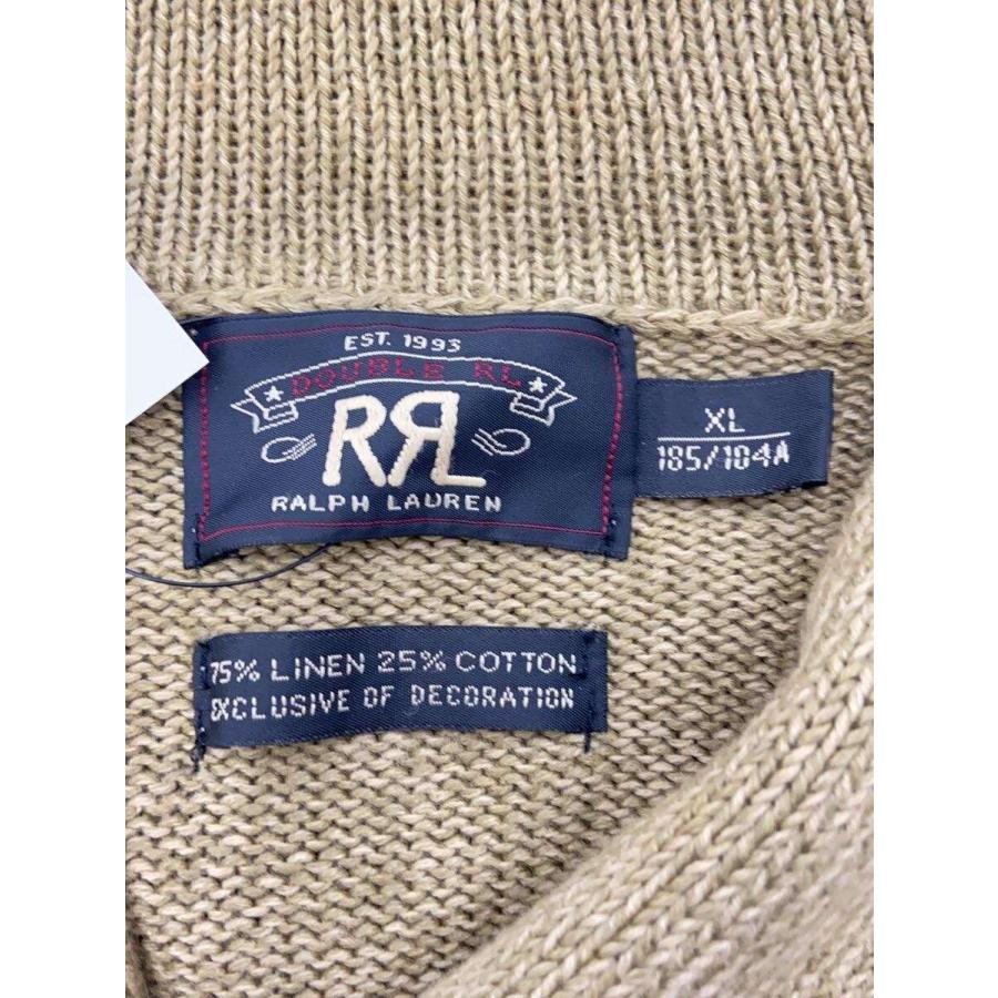 RRL◇1つ星/ショールカラー/カーディガン(厚手)/XL/リネン/KHK