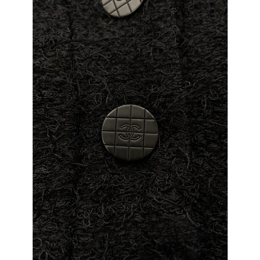 CHANEL◇テーラードジャケット/38/ナイロン/BLK/ヴィンテージシャネル