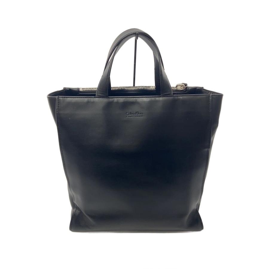 Calvin Klein platinum◇トートバッグ/レザー/BLK : セカンド 