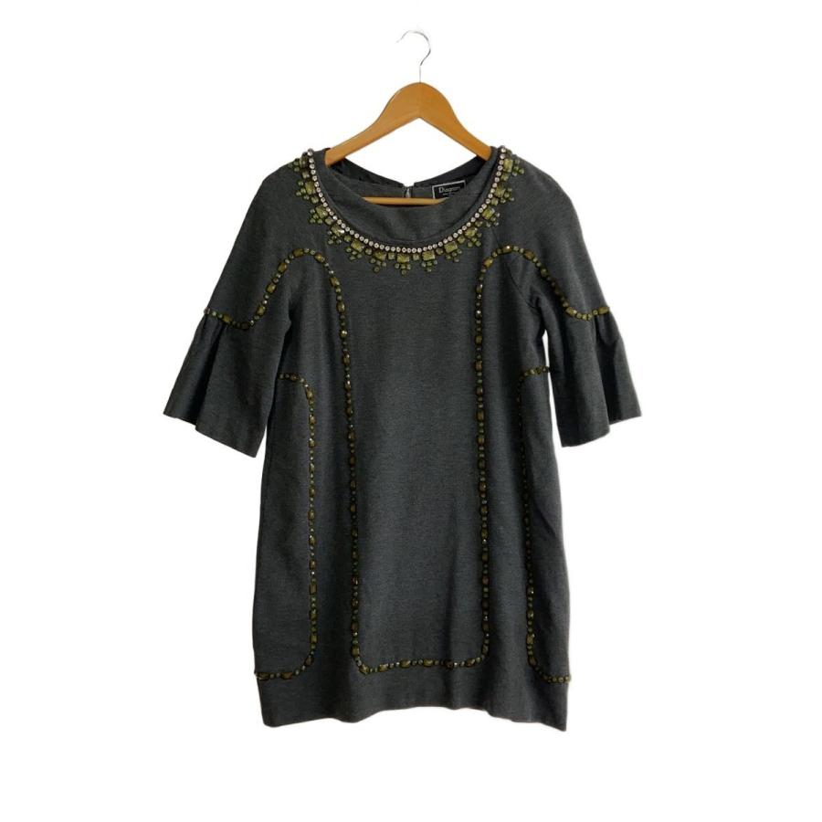 Diagram GRACE CONTINENTAL◇ビジュー付きチュニック/36/レーヨン/GRY 