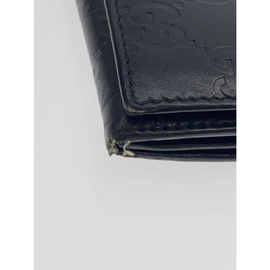 GUCCI◇長財布_グッチシマ/レザー/BLK/総柄/レディース : セカンド
