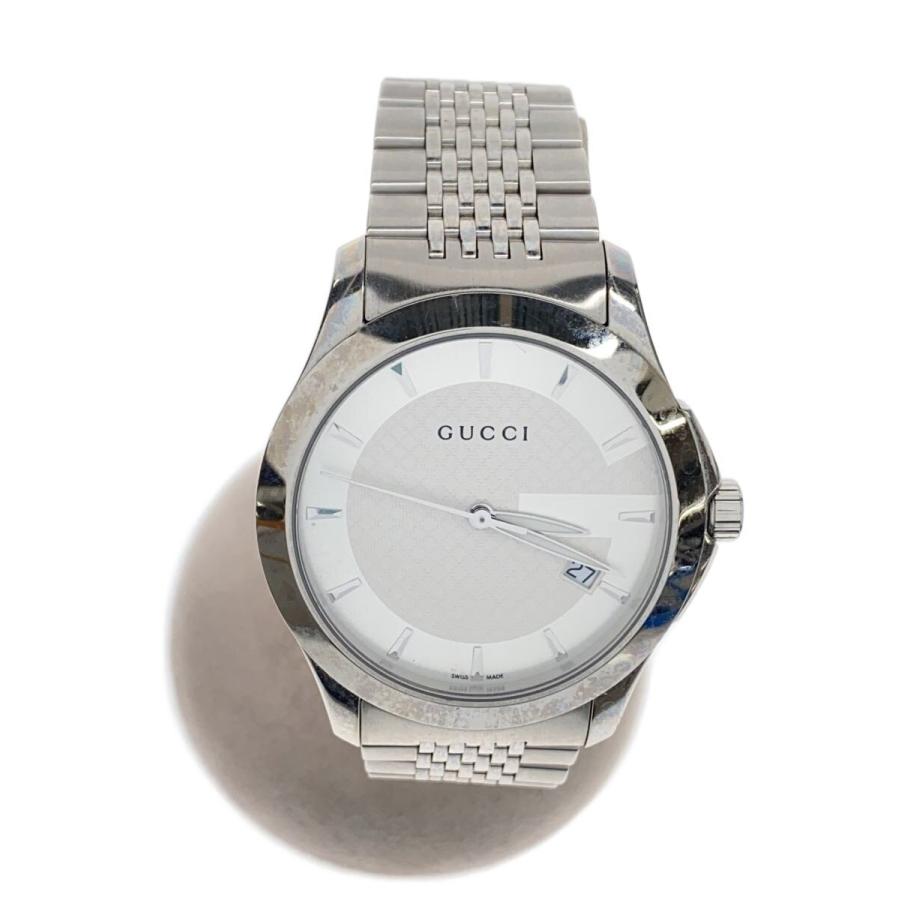GUCCI◇自動巻腕時計/アナログ/ステンレス/BLK/SLV/126.4/20241116日差 