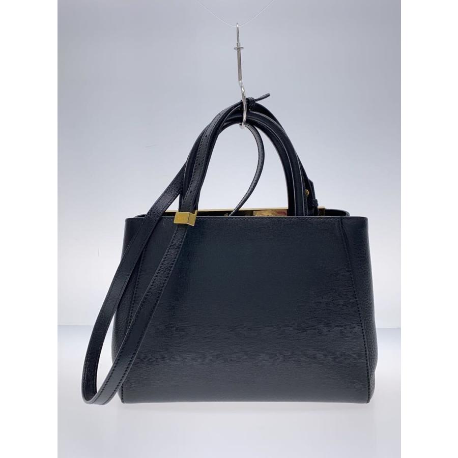 FENDI◇プチトゥージュール/ショルダーバッグ/レザー/角スレ小/BLK