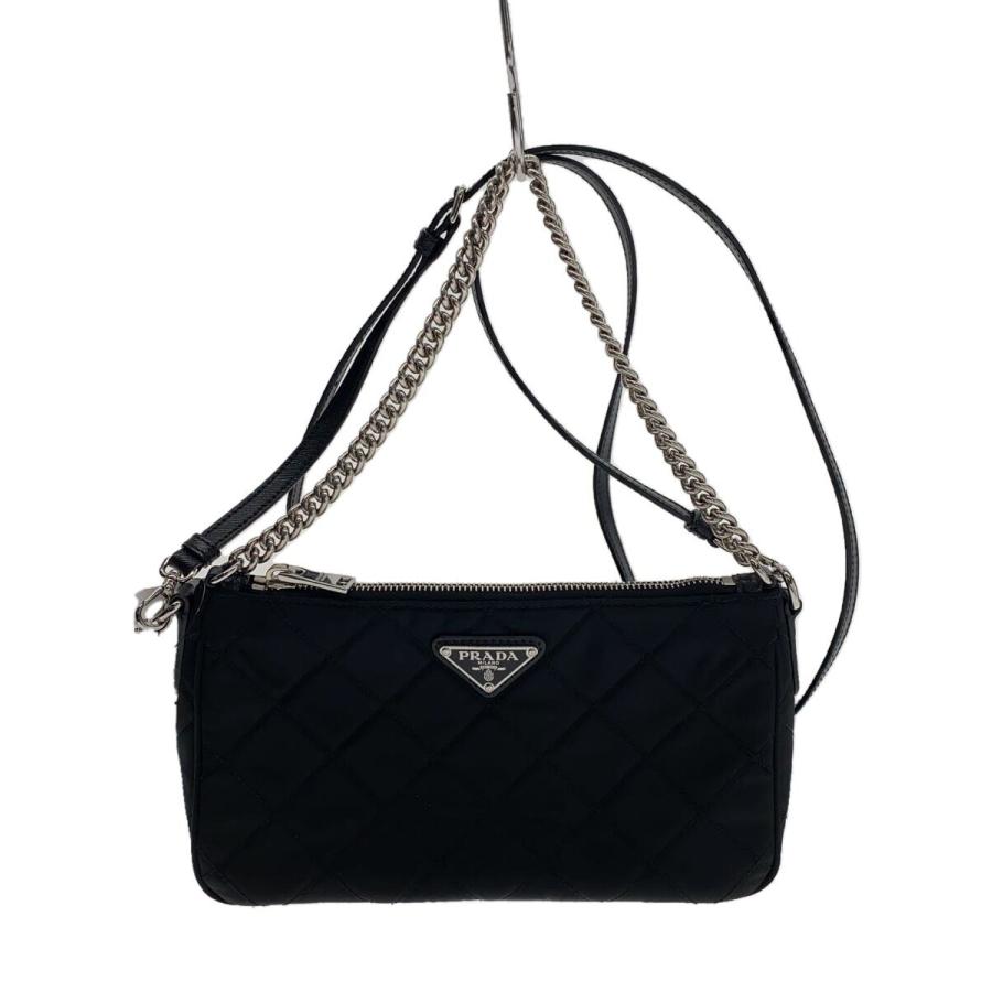 PRADA◇2WAYショルダーバッグ/テスートインプントゥ/チェーン 