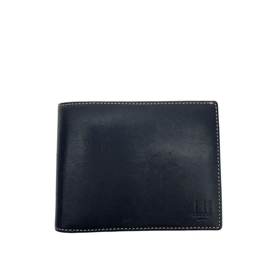dunhill 未使用　2つ折り財布　ブラック dunhill◇2つ折り財布/レザー/BLK/無地/メンズ : セカンドストリート
