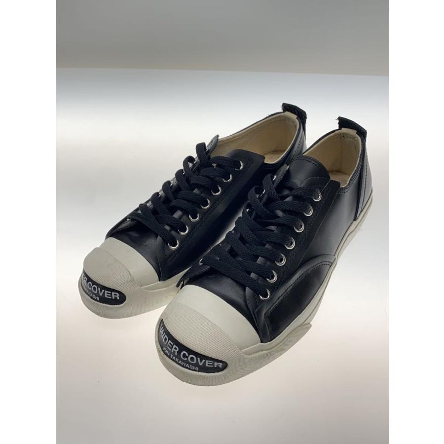 UNDERCOVER◇TOE LOGO LEATHER SNEAKERS/ジャックパーセル/M/ブラック 