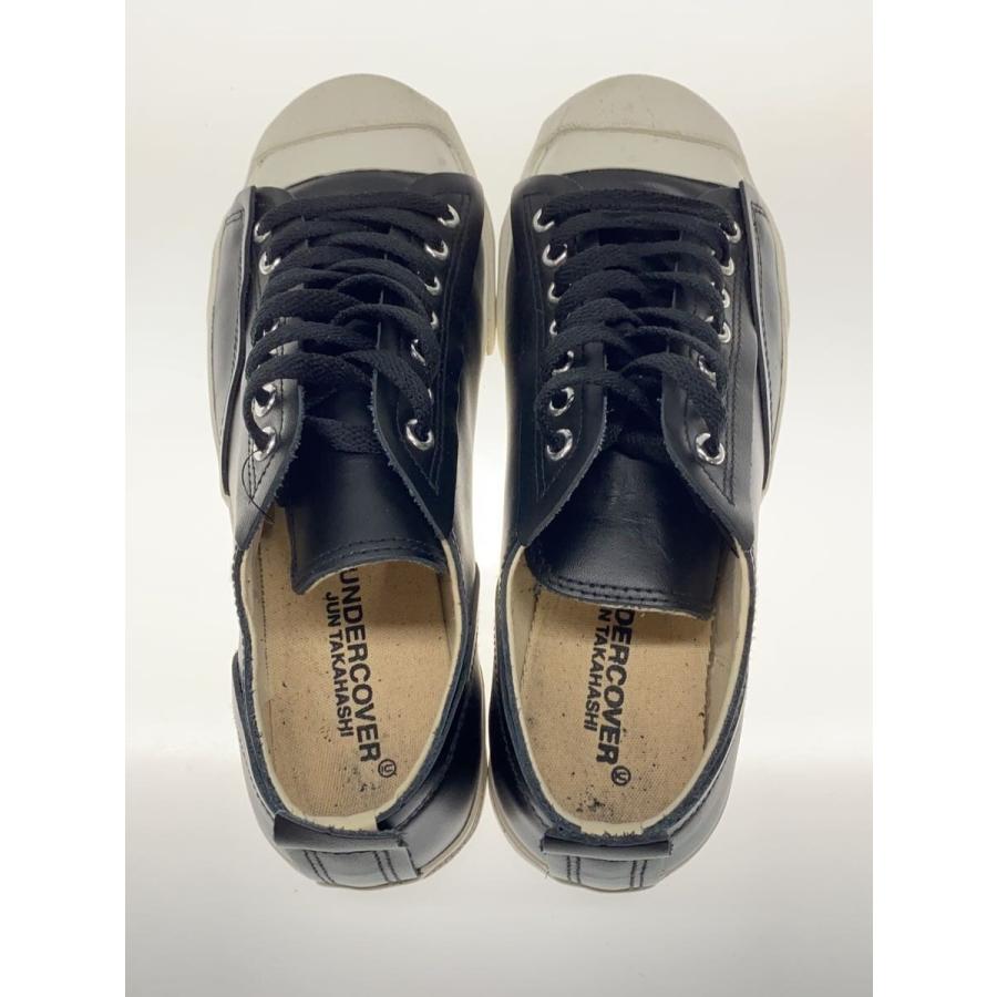 UNDERCOVER◇TOE LOGO LEATHER SNEAKERS/ジャックパーセル/M/ブラック 