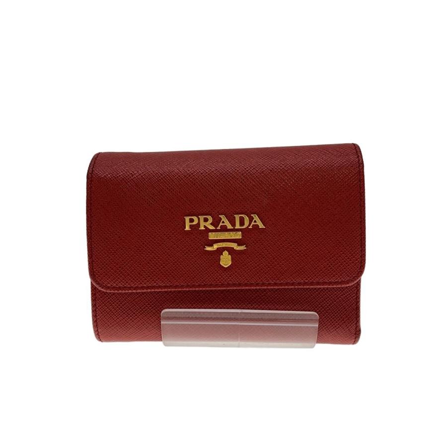 PRADA◇3つ折り財布/レザー/RED/レディース : セカンドストリートYahoo