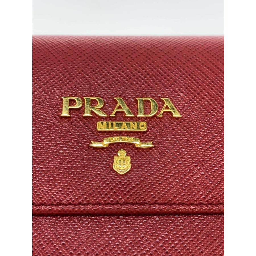 PRADA 3つ折り財布　レッド PRADA◇3つ折り財布/レザー/RED/レディース : セカンドストリートYahoo